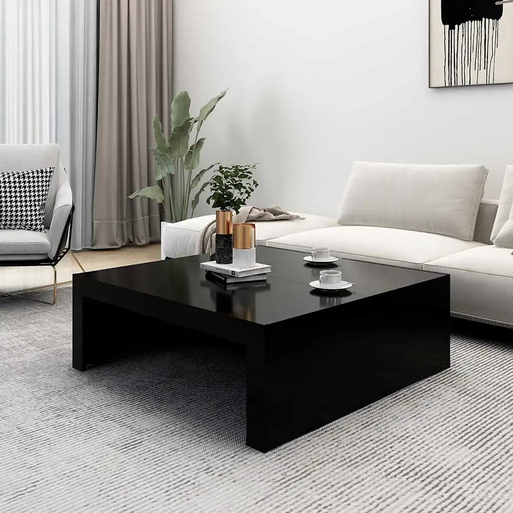 Tavolino da Salotto Nero 100x100x35 cm in Truciolato 808568