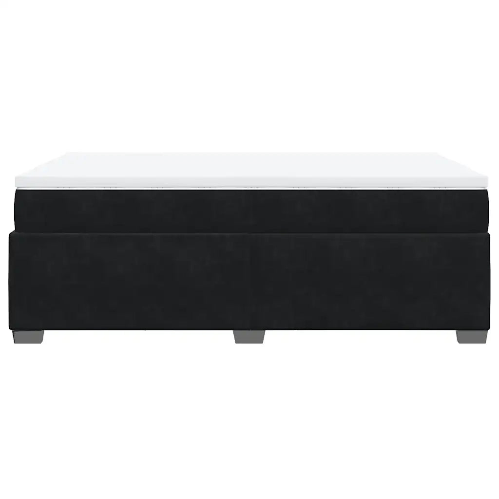 Giroletto a Molle con Materasso Nero 120x200 cm in Velluto 3285277