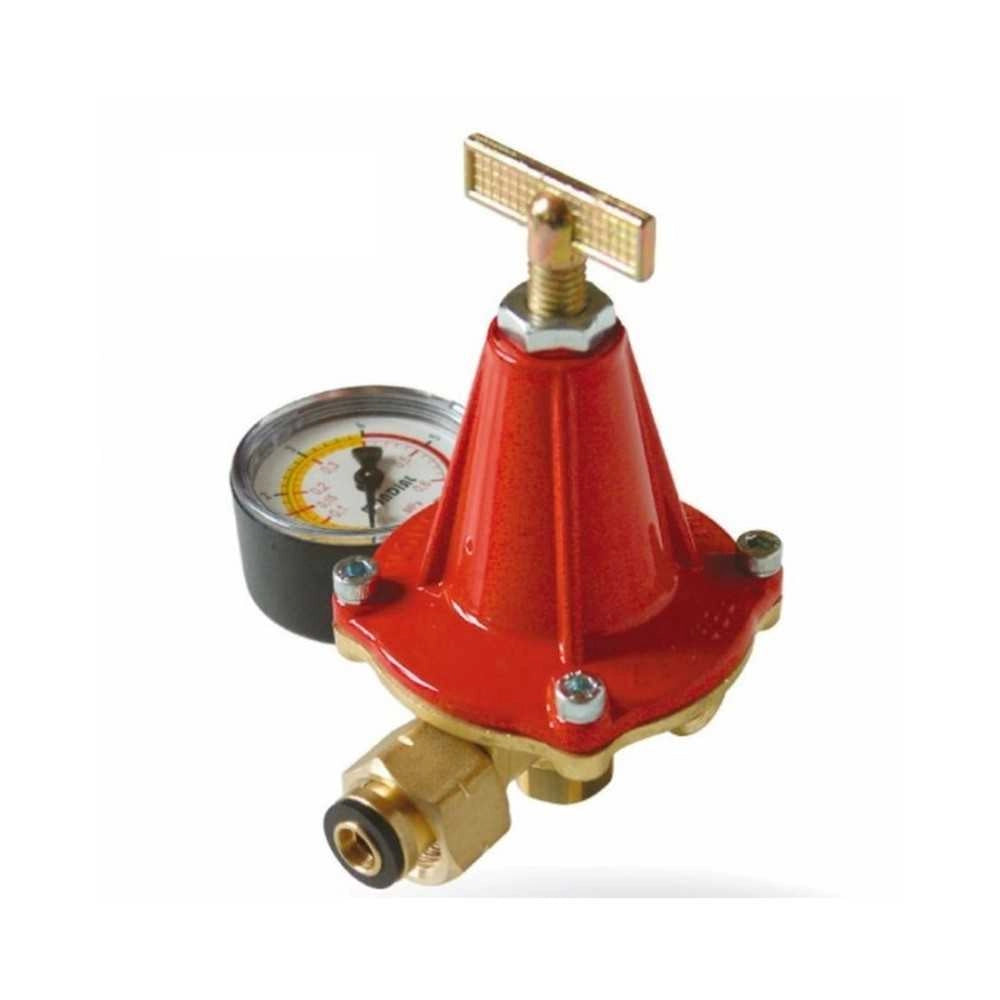 REGOLATORE PRESSIONE GAS 12 KG CON MANOMETRO E PORTAGOMMA - UNIVERSALE