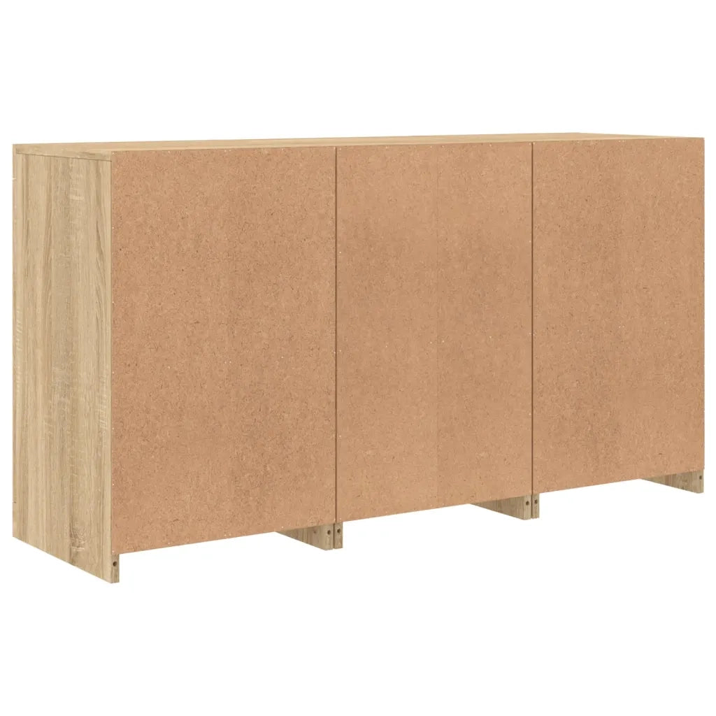 Credenza | Madia | Buffet da pranzo | Armadio da pranzo con Luci LED Rovere Sonoma 123x37x67 cm