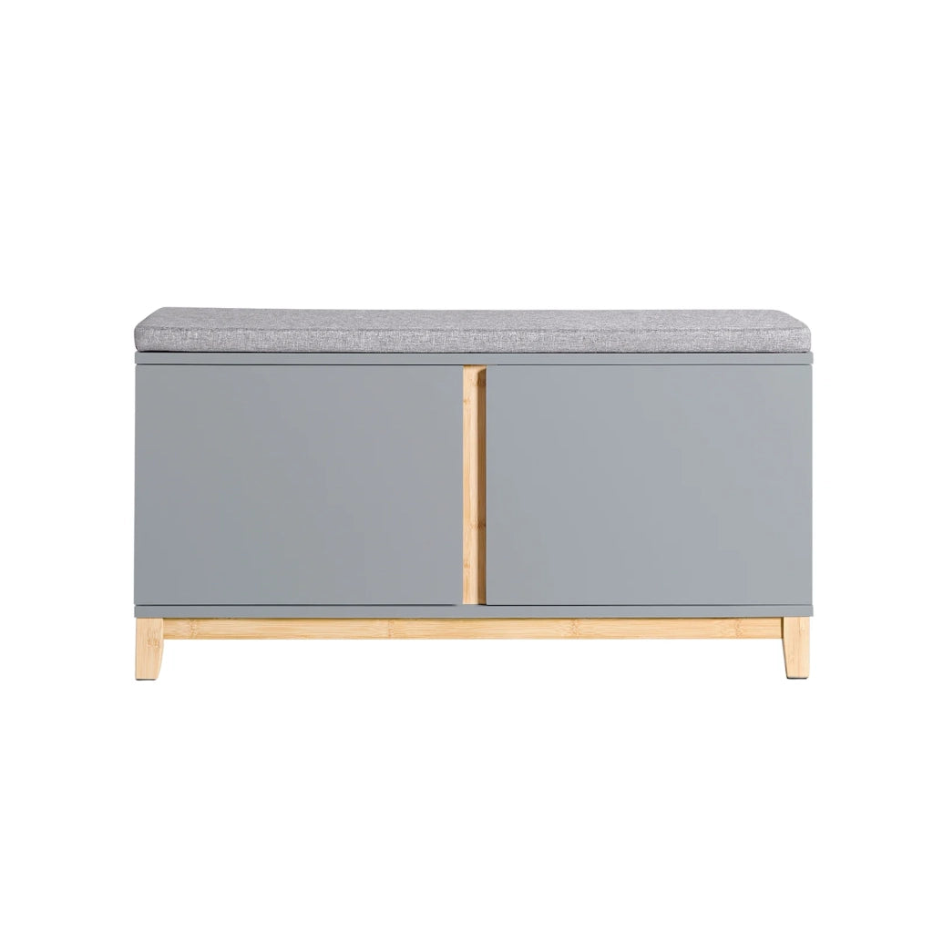 Panca Scarpiera Ingresso Con Seduta, Cassapanca Contenitore Con 2 Ante, 90x34x46cm FSR117-HG