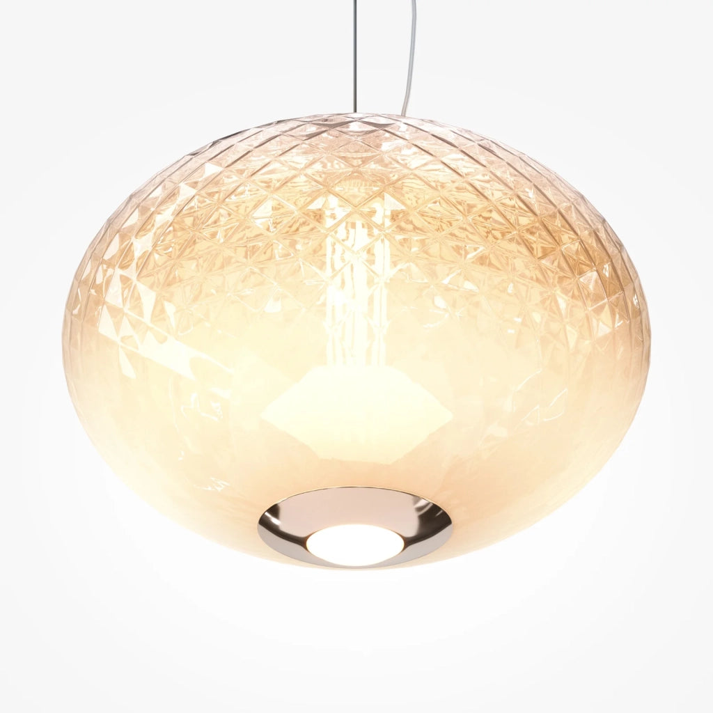 Sospensione Contemporanea Bruma Metallo Cromo Vetro Led 12W 2700K Ip20