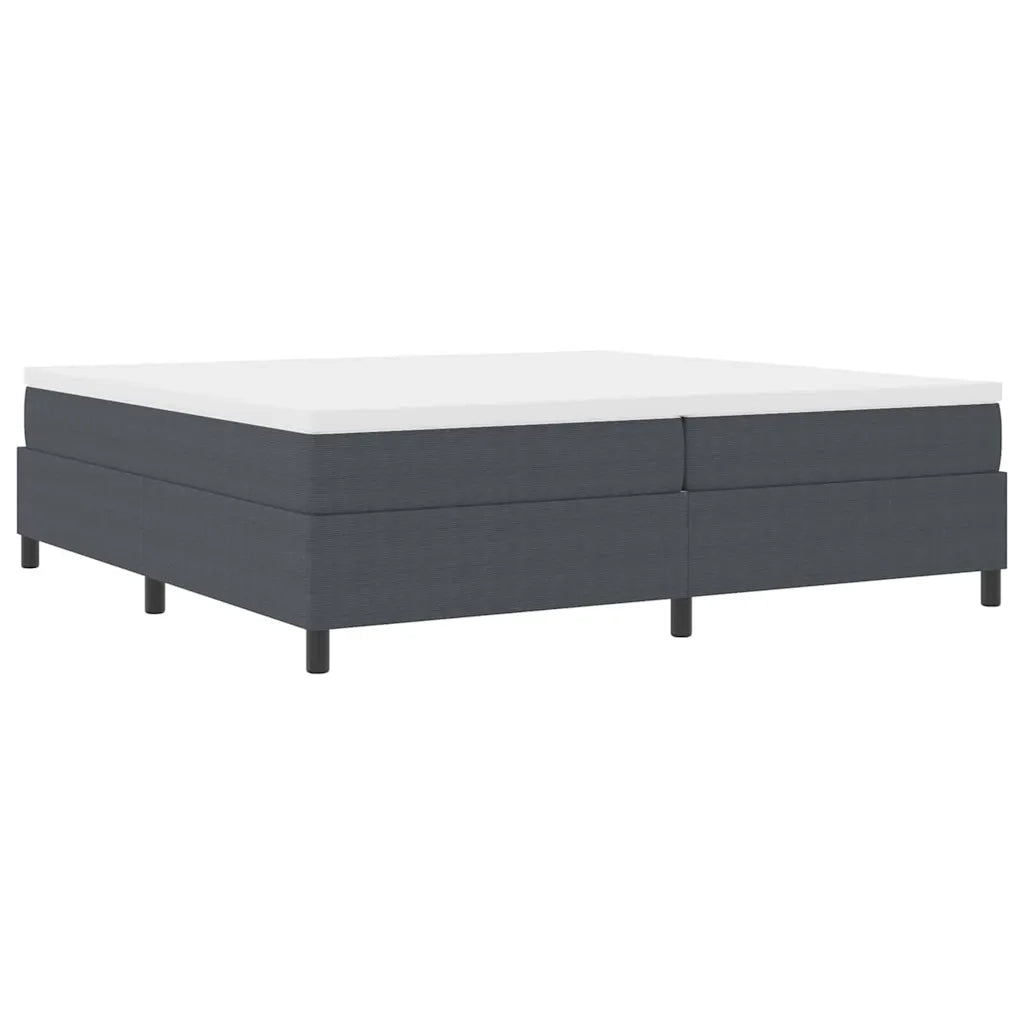 Letto a molle Grigio Scuro e Bianco 200 x 200 cm 3337483