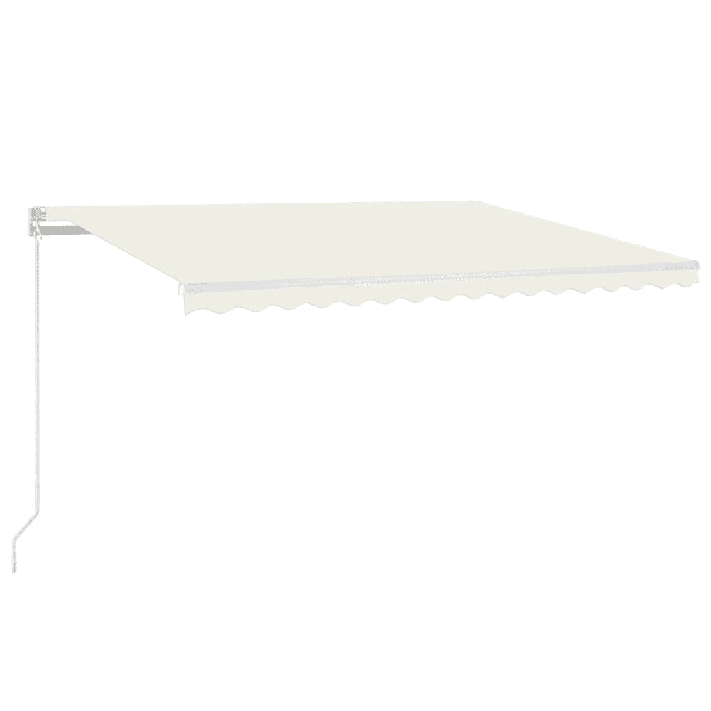 Tenda da Sole Retrattile Manuale con LED 400x350 cm Crema 3068982