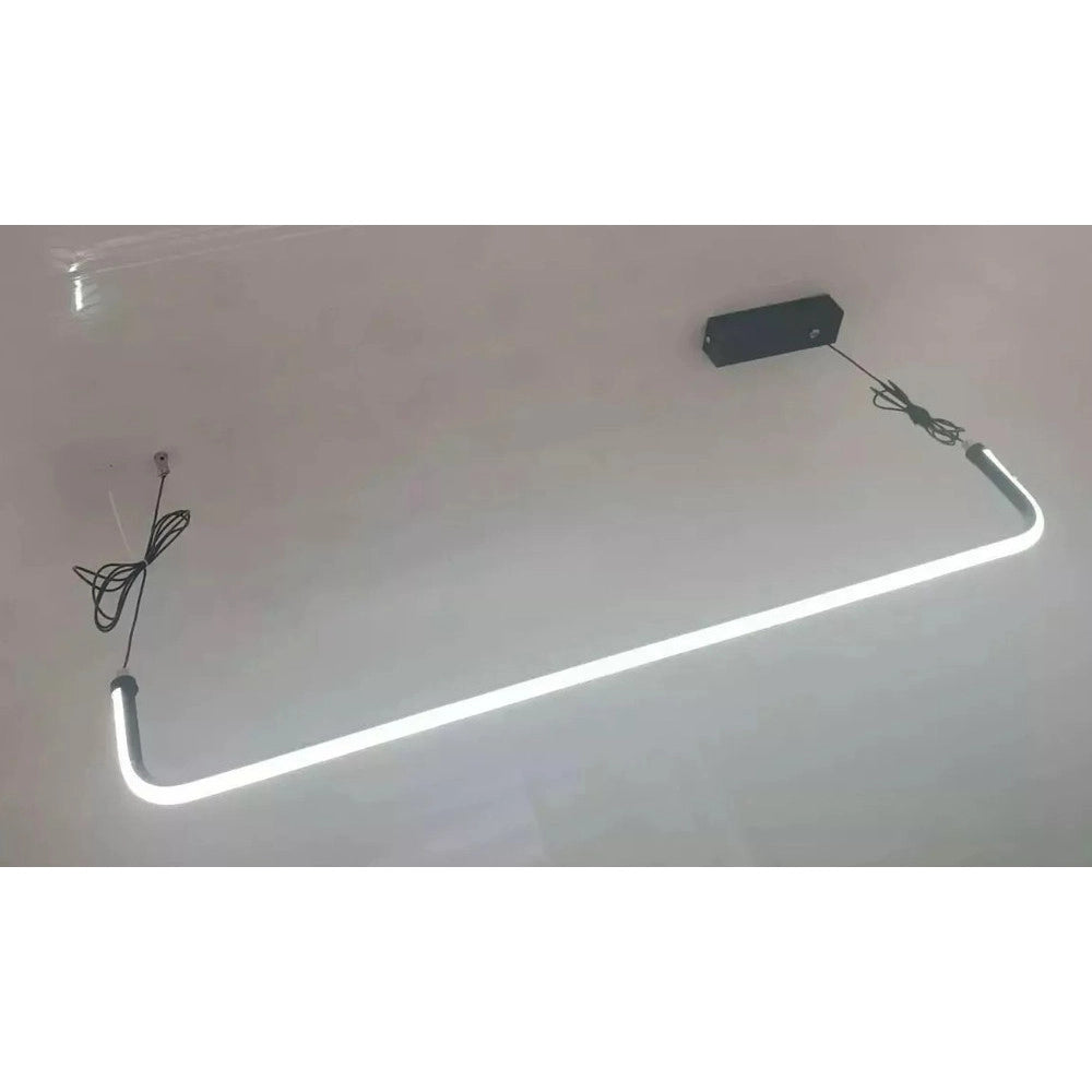 Trade Shop - Lampadario Sospensione 21w Lineare Orizzontale Minimal Moderno Nero Luce Led 50445 -