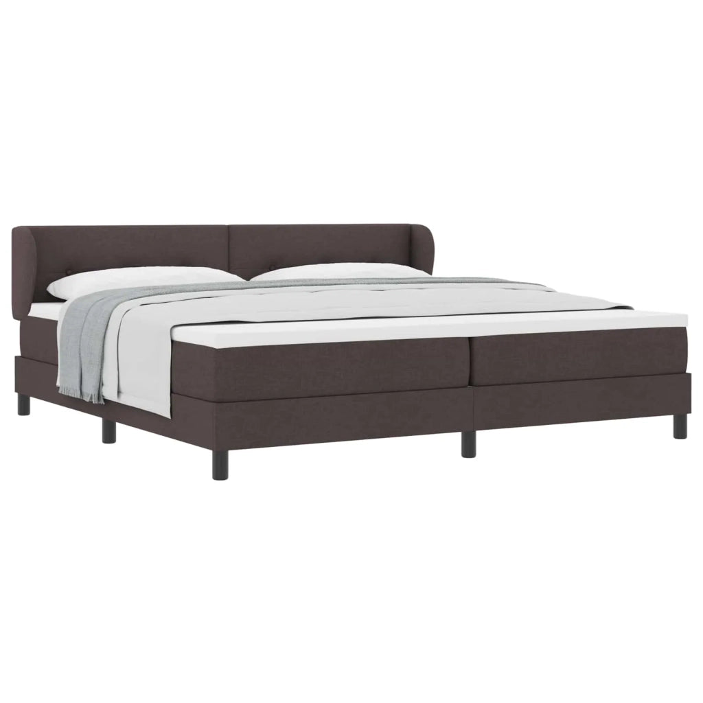 Letto a molle con testiera Marrone Scuro 200 x 200 cm Tessuto 3340048