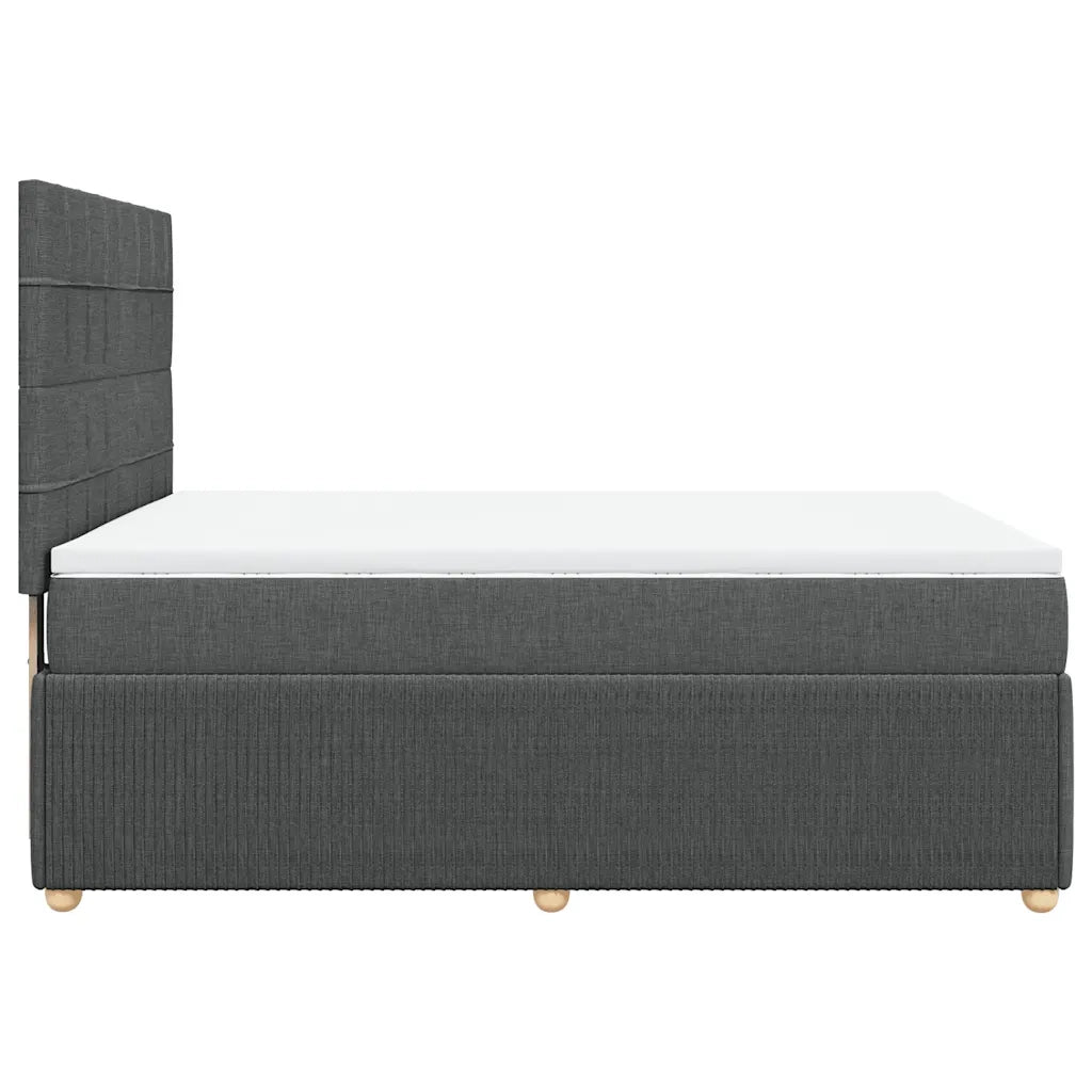 Giroletto a Molle con Materasso Grigio Scuro 140x190 cm Tessuto 3292052