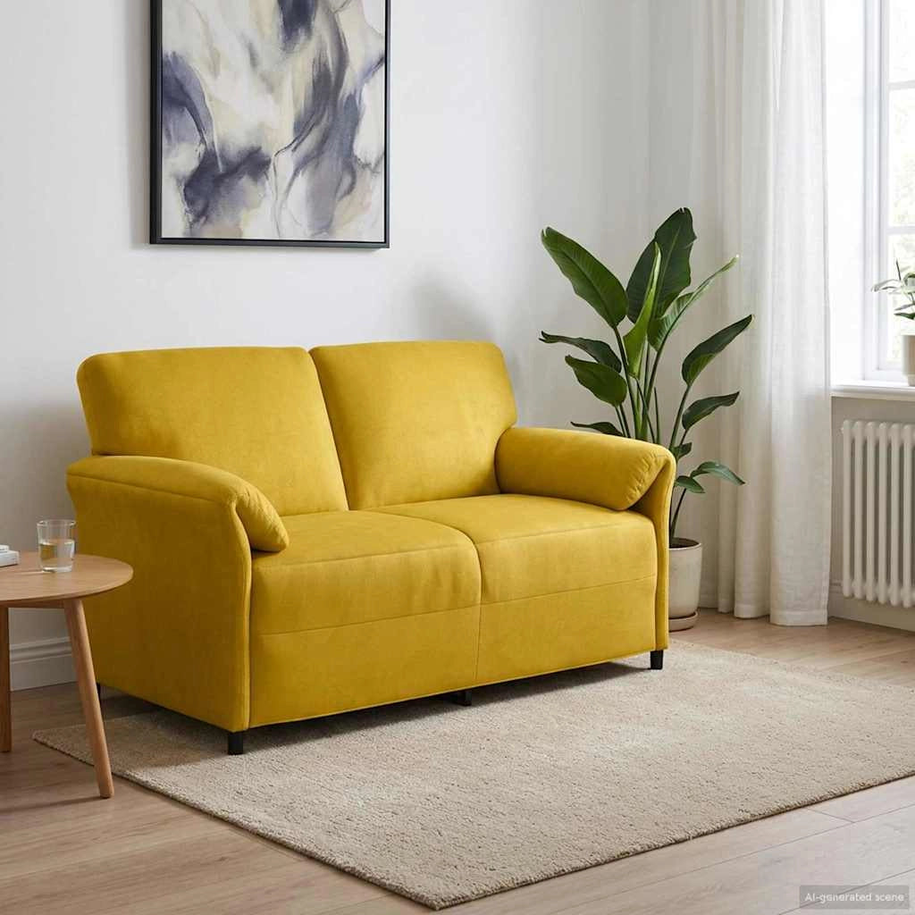 Divano a 2 Posti Giallo 158 x 83 x 95 cm Velluto 42033960