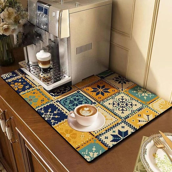 Afdruipmat per colonna per caffè, Absorbenza rapida, Mat per asciugare e assorbire, Afdruiprek, Antiscivolo e senza fuoriuscita di acqua, 40 x 60cm.
