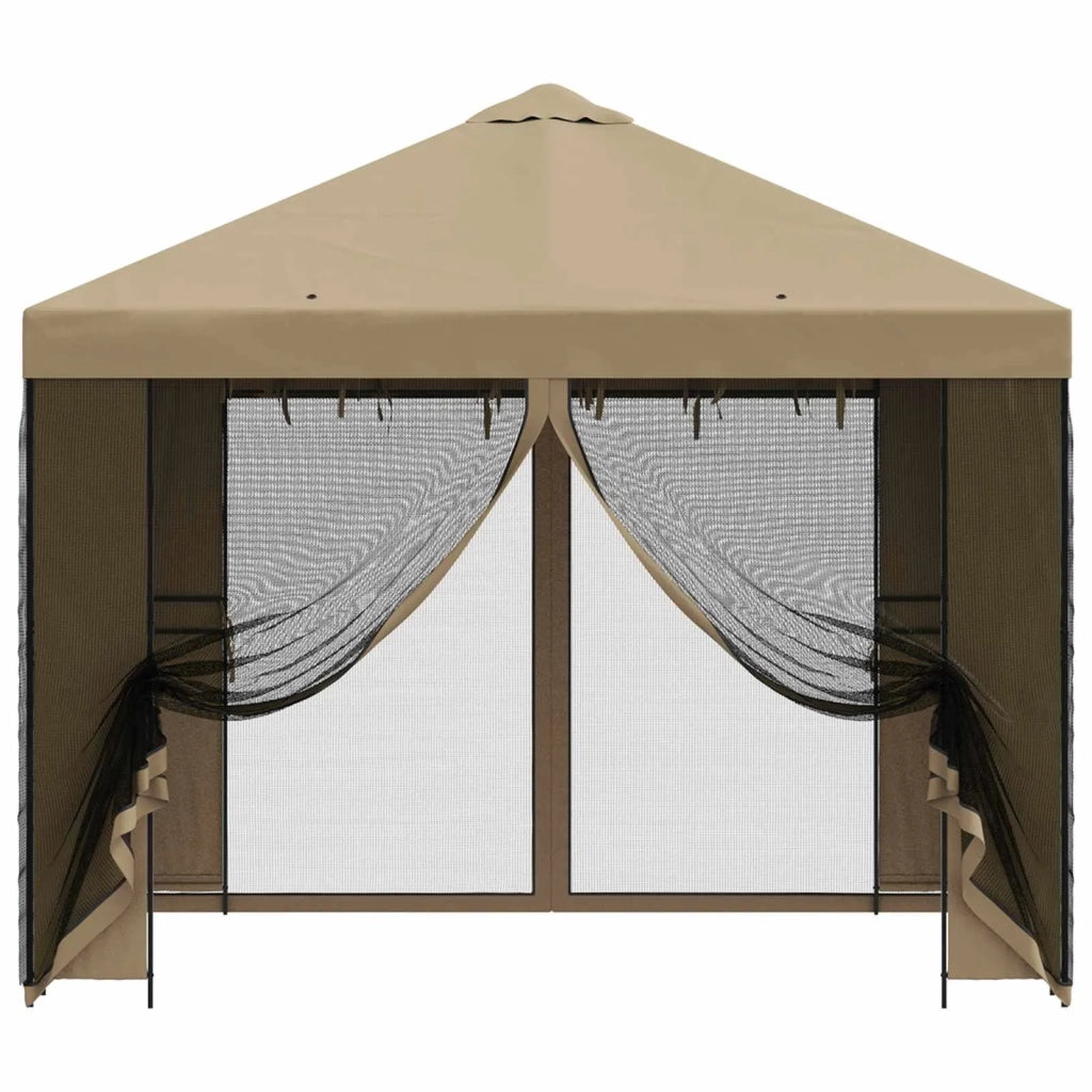 Gazebo da giardino con pareti laterali 3 x 3 m Beige