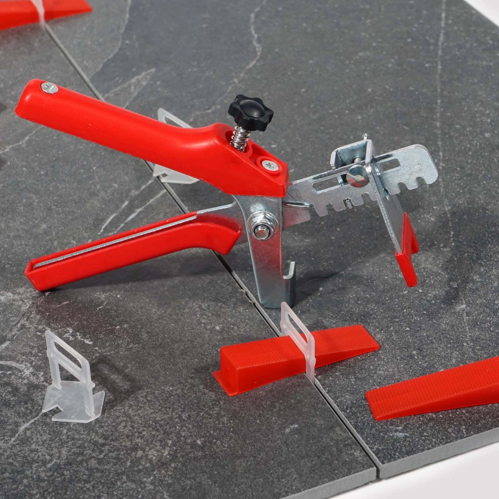 Set per livellamento piastrelle 800 linguette 1,0mm e 1 pinza per posa pavimenti