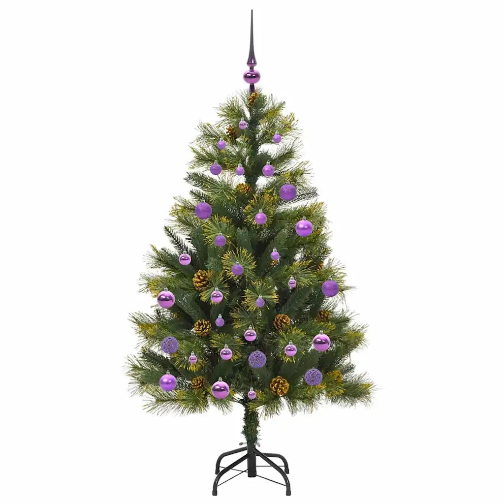Albero di Natale | Decorazioni natalizie artificiale pieghevole con coni Verde 150 cm