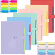 Pacco di 6 cartelle A4 espandibili, organizzatore cartelle documenti A4, cartelle documenti con etichette, 5 compartimenti cartella documenti espandibile portatile per uso domestico o ufficio, documenti, carte.