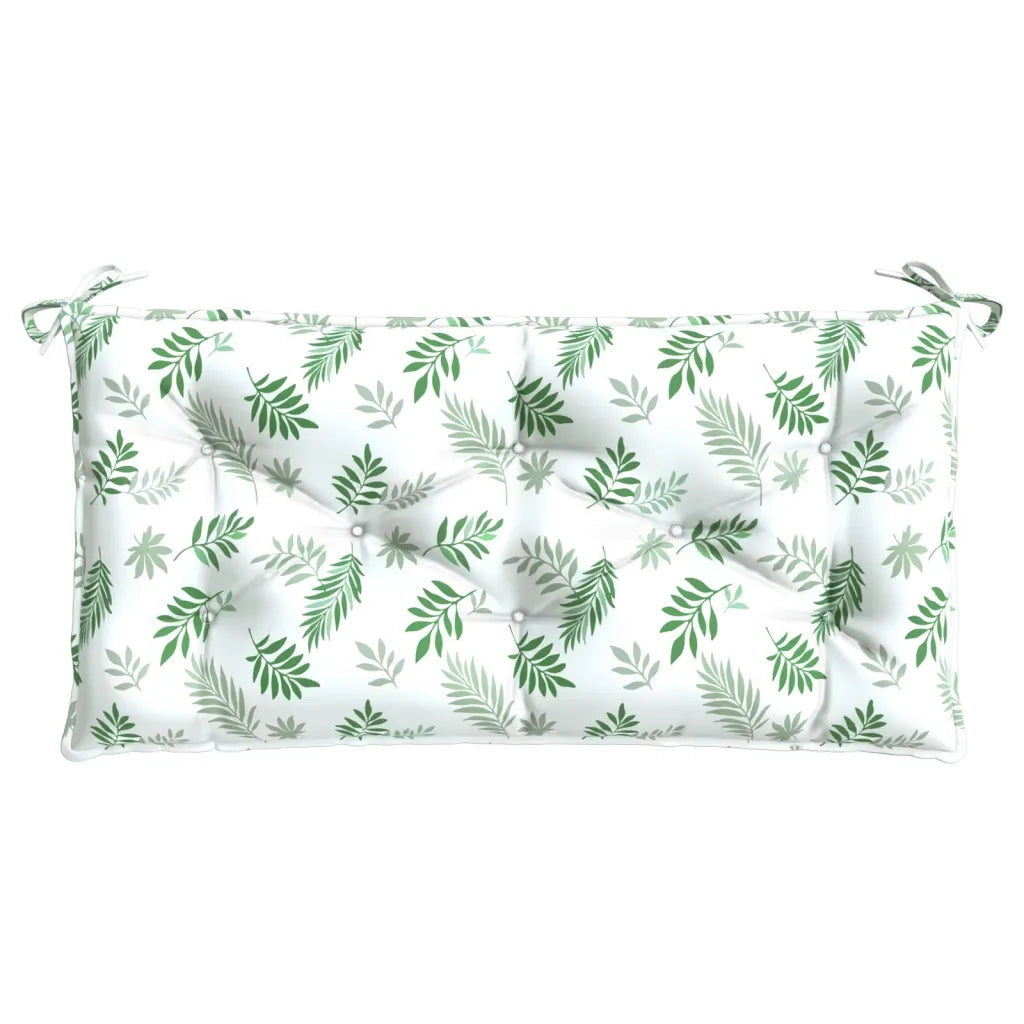 vidaXL Cuscino Panca Giardino con Motivo a Foglie 110x50x7 cm Tessuto
