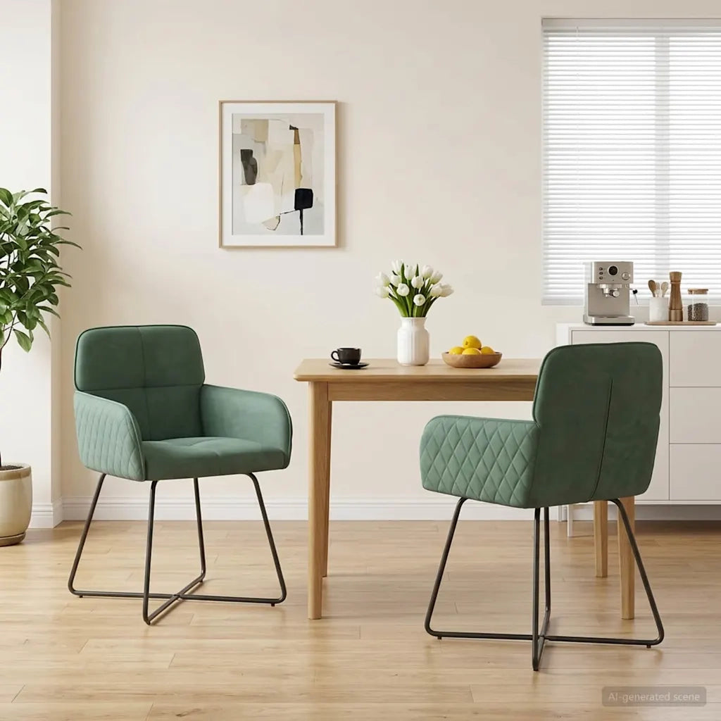 Sedie da pranzo 2 pcs Velluto (V) Verde Mare 59 x 56,5 x 86 cm 42034302