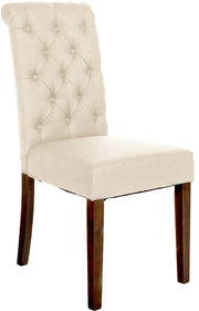 Sedia da cucina Lisburn design Chesterfield crema,Tessuto