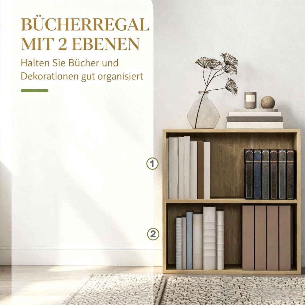 Libreria con 2 scomparti e ripiani regolabili (solo libreria)