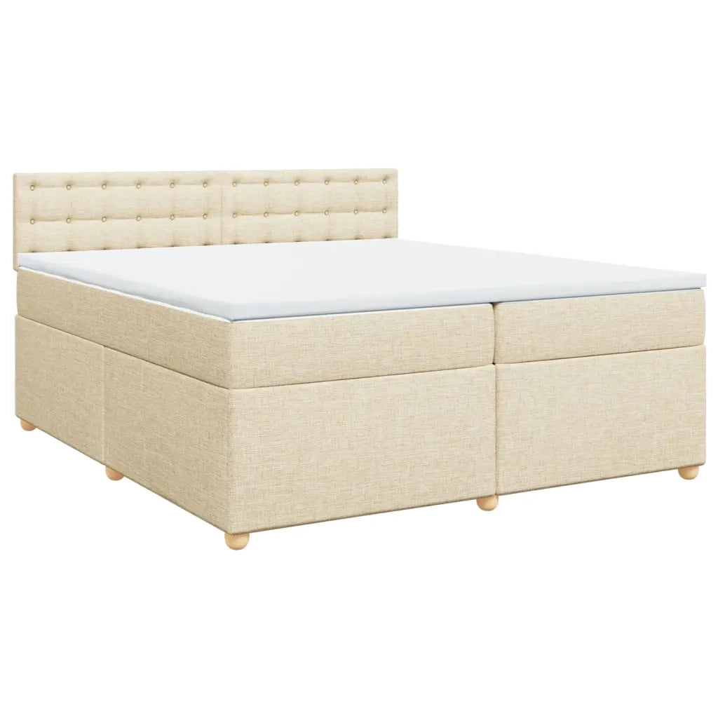 Giroletto a Molle con Materasso Crema 200x200 cm in Tessuto 3286806