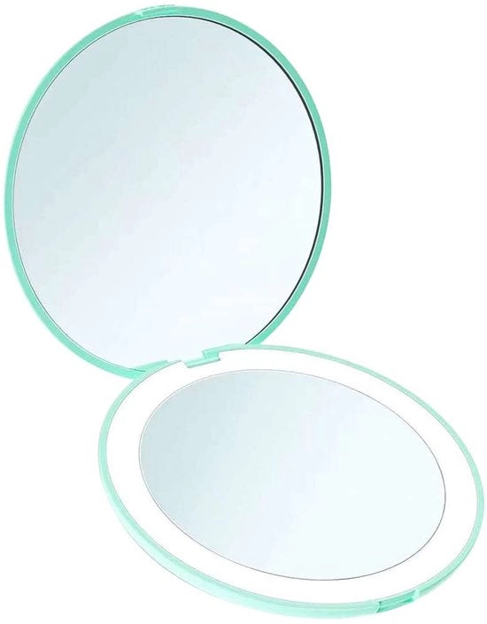 Specchietto Portatile con LED - Piccolo Specchio con Luce - Doppia Facia Verde Rond

 o Modello: Allecto - LED Pocket Mirror