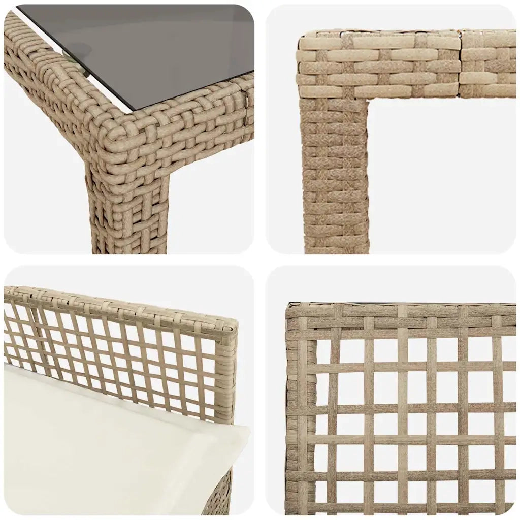 Set da Pranzo per Giardino 9 pcs Beige polyrattan 3334893