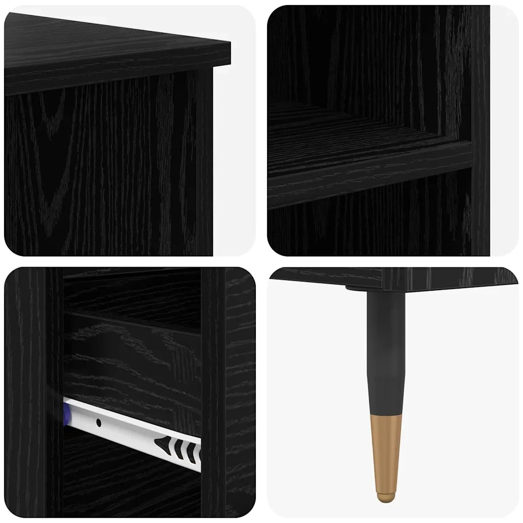 Credenza Rovere Nero 40 x 36 x 110 cm Legno multistrato