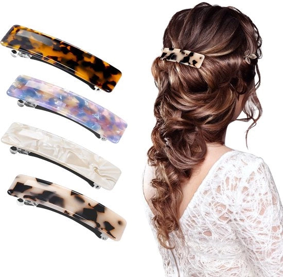 Clip per capelli per donne, spille per capelli rettangolari grandi per capelli fini e spessi, set da 4 pezzi