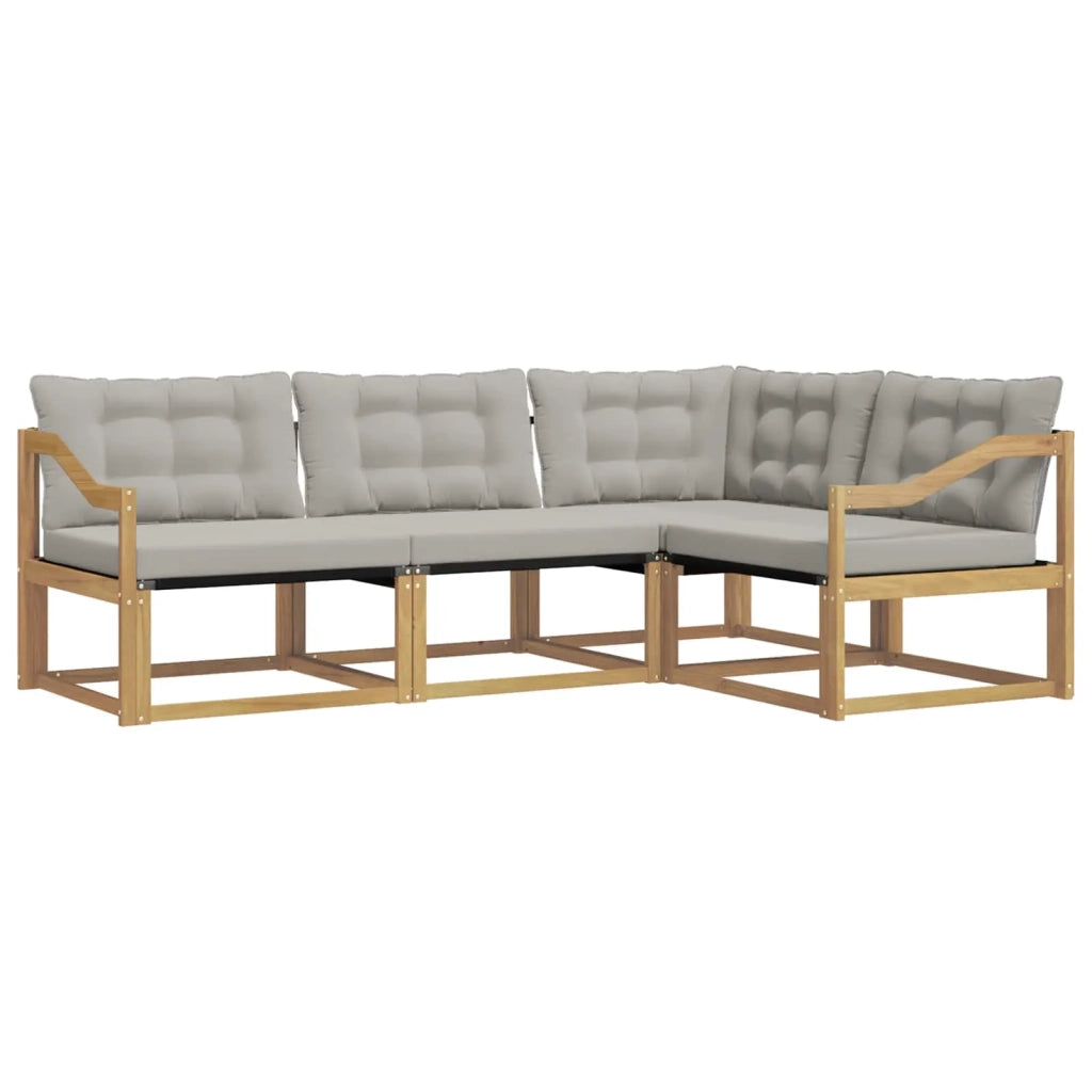 Set di divani da esterno 4 pz Bianco e Grigio Chiaro 3388645