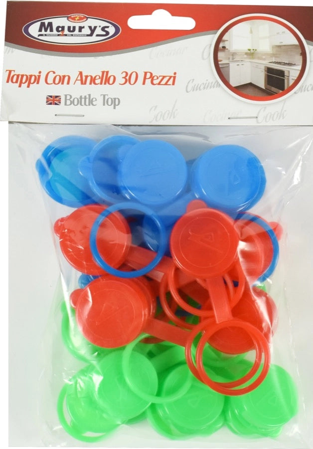 MAURY'S TAPPI BOTTIGLIA CON ANELLO PER BOTTIGLIE IN VETRO 30PZ