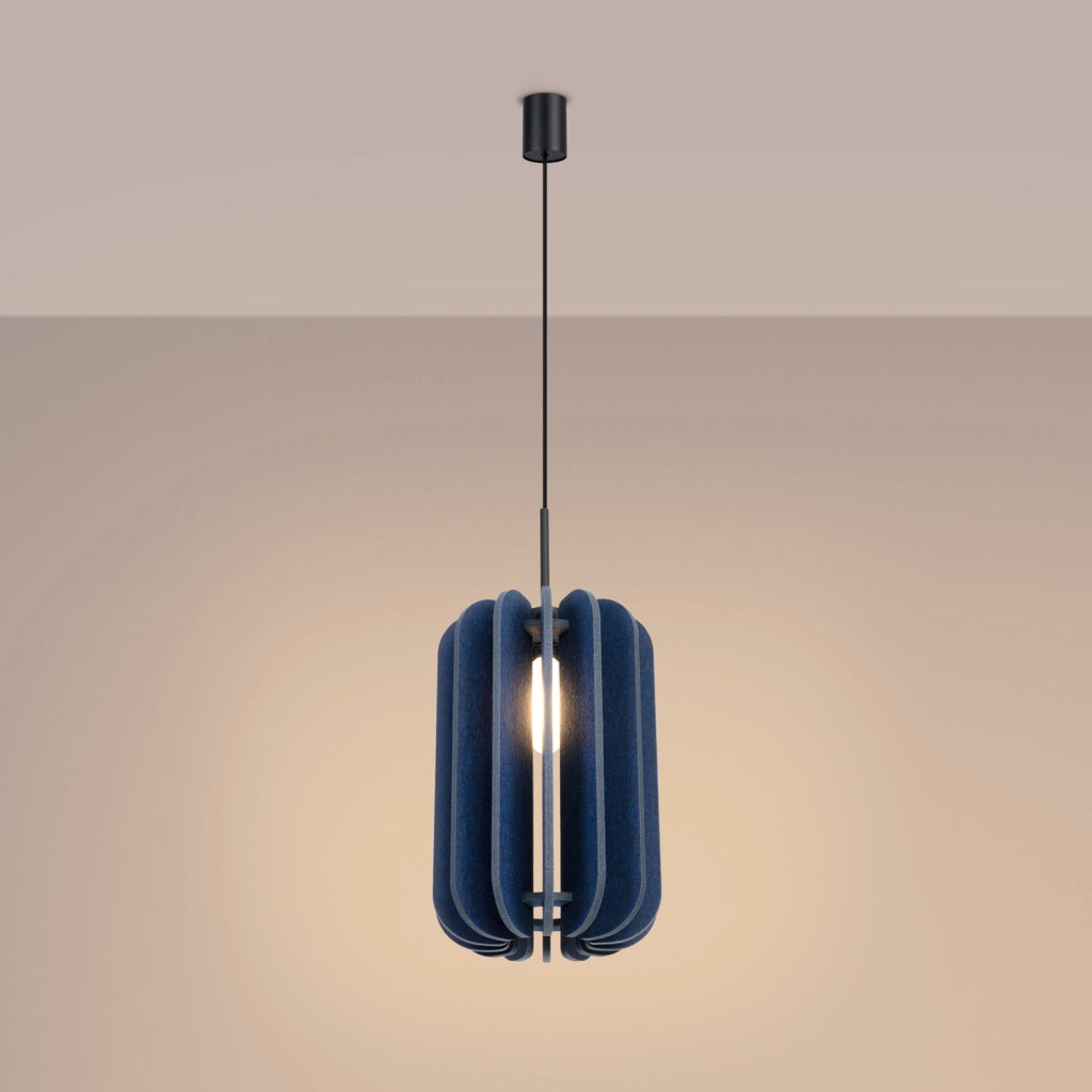 Lampada a sospensione moderna MULA 27 cm Paralume in feltro Telaio nero Auto-assemblaggio