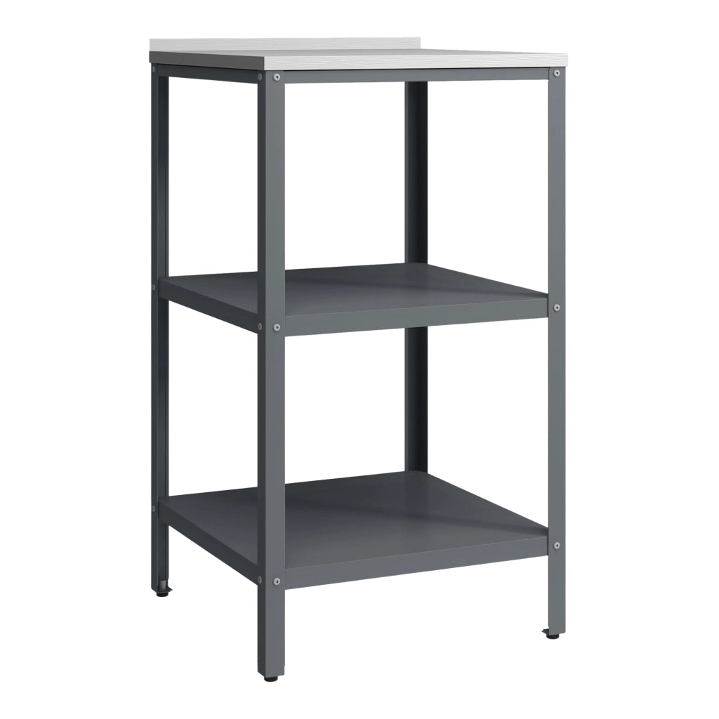 Bancone da Giardino Bolognano in Acciaio con Ripiani 92x50x50 cm Argentato / Grigio opaco casa.pro
