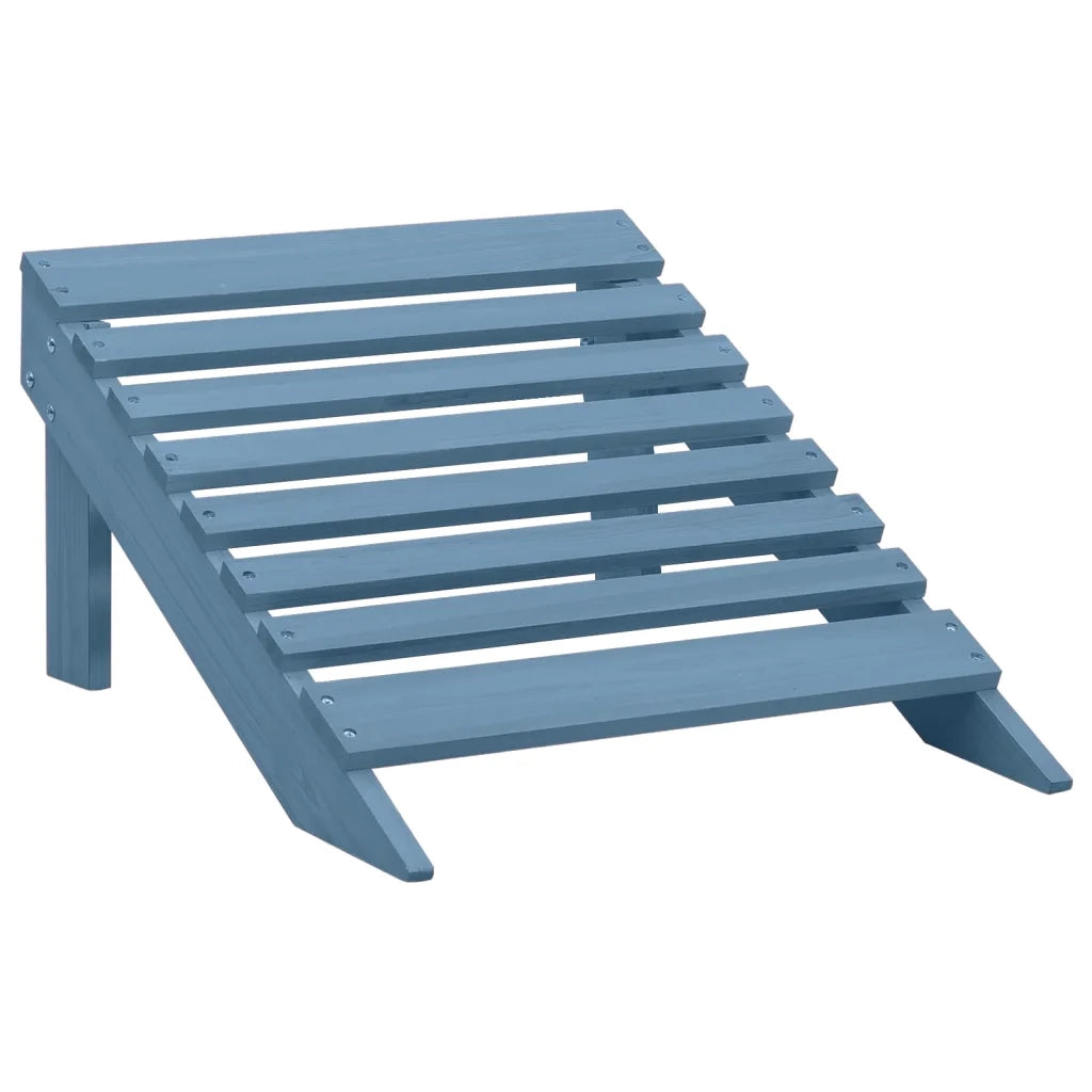 Sedia Giardino Adirondack con Ottomana Massello di Abete Blu 315865