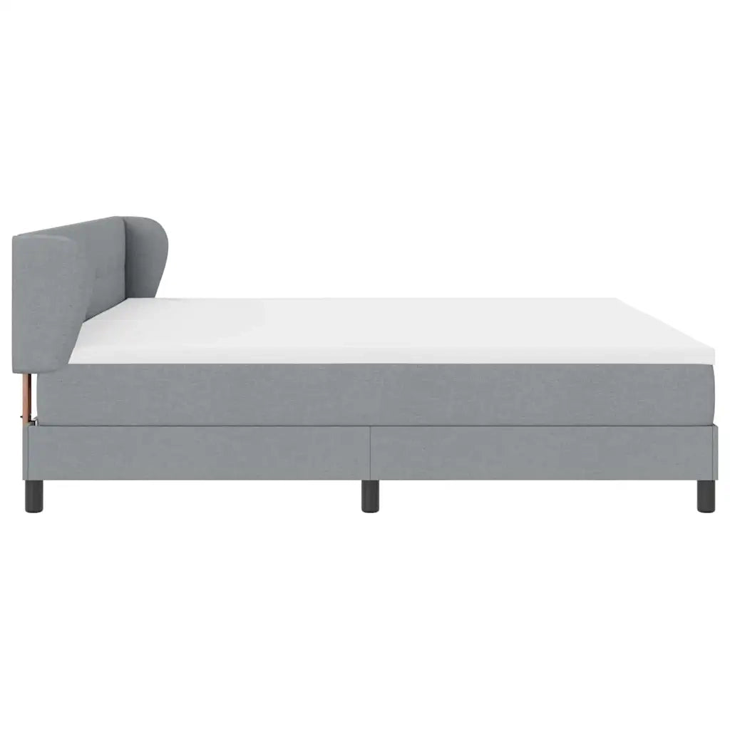 Letto a molle con testiera Grigio chiaro 200 x 200 cm Tessuto 3340045