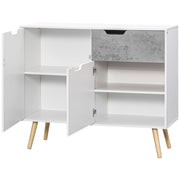Mobile Cucina con 2 Ante e Cassetto ¨C Zephmum ¨C 98x39x81,5 cm Bianco Grigio