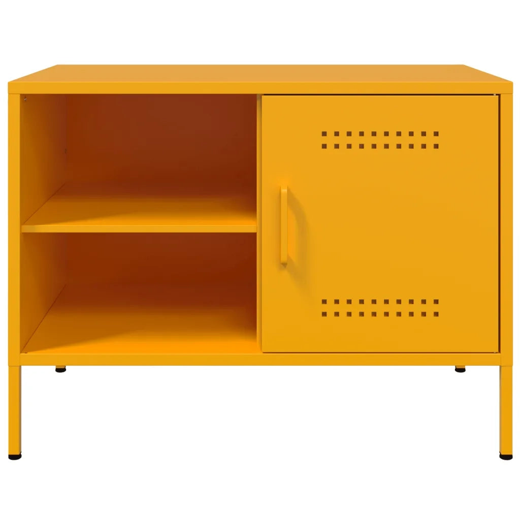Mobile TV-Credenza TV-Console TV Giallo Senape 68x39x50,5 cm in Acciaio 804863