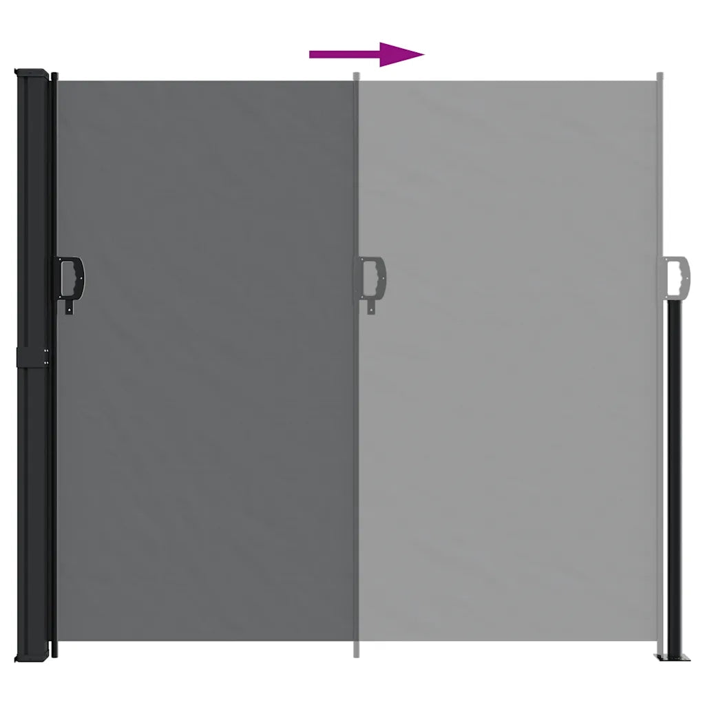 Tenda da Sole Laterale Retrattile Nera 180x600 cm 4004534