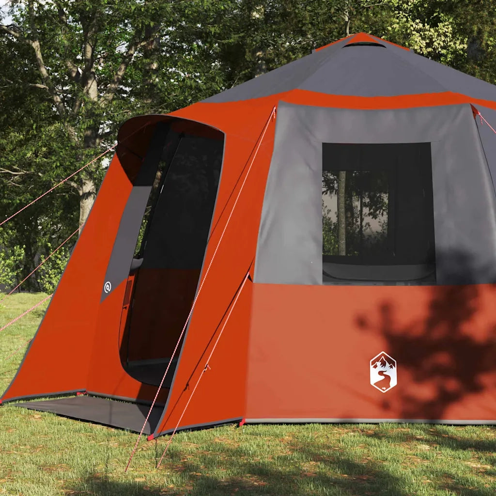 Tenda da campeggio per 12 persone con tetto Grigio e arancione