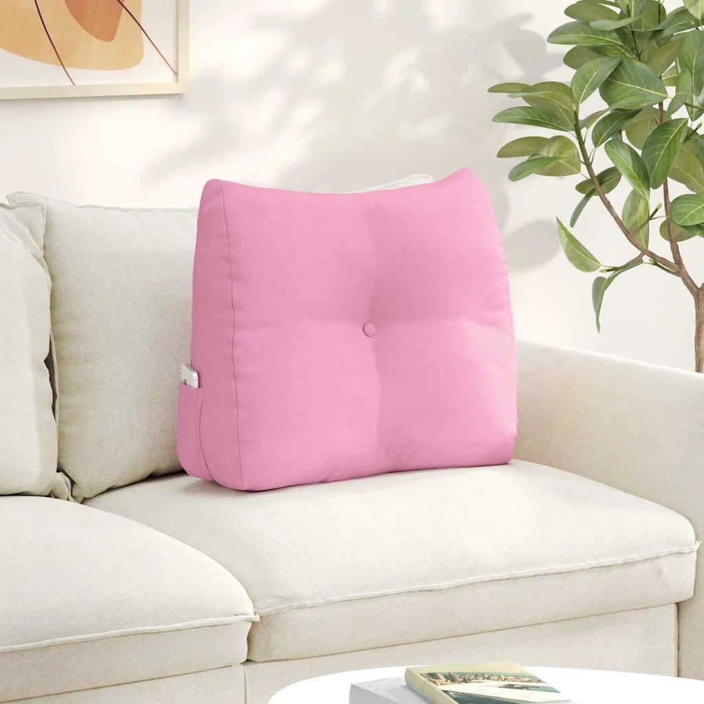 Cuscino per Schiena Rosa 60 x 24 x 50 cm Tessuto 42014398