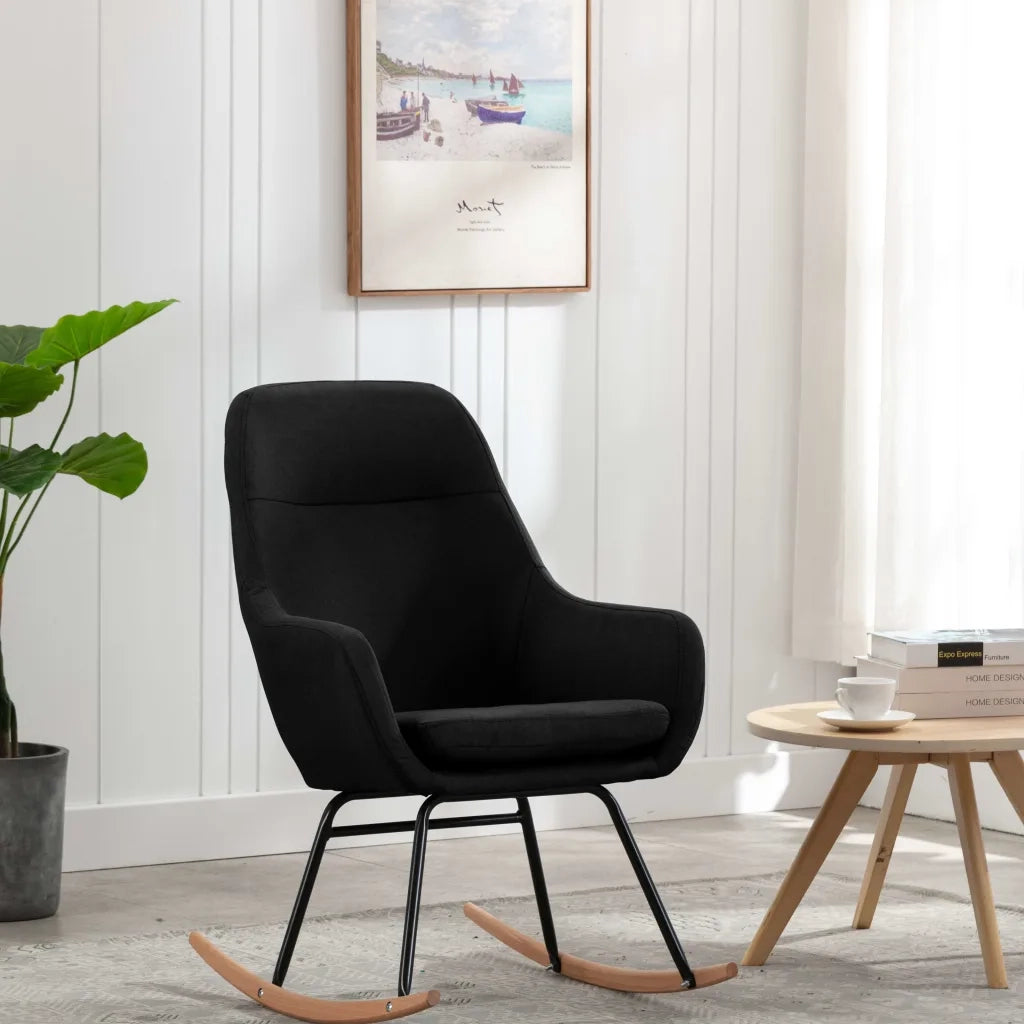 Sedia a Dondolo Nera in Tessuto CFW5732994