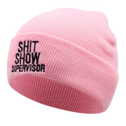 SUPERVISORE DELLO SPETTACOLO DI MERDA Cappelli ricamati Cappelli invernali caldi rosa
