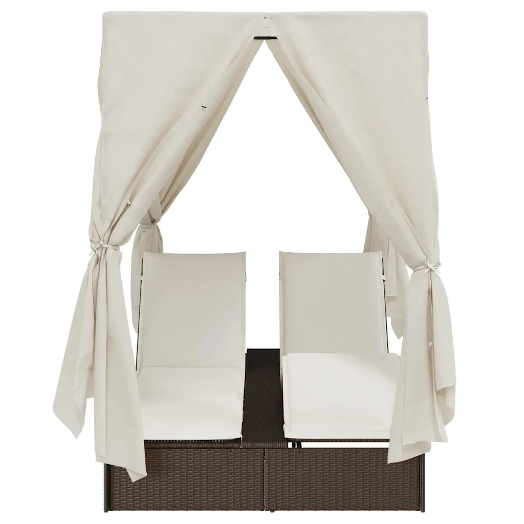 Lettino da sole doppio Bianco caldo 205 x 129 x 200 cm 3376128