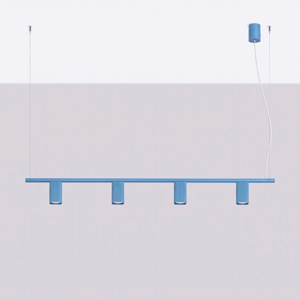 Lampadario RAYO 4 azzurro
