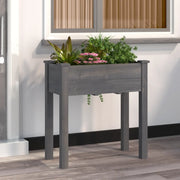 Fioriera con Fodera Grigia 71x37x76 cm Legno Massello di Abetecod mxl 106790