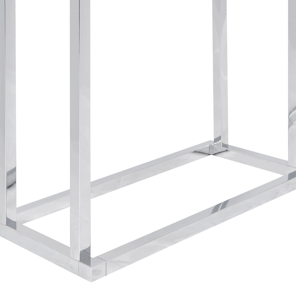 Porta asciugamani in acciaio argento lucido 2 binari Accessori bagno Porta asciugamani in Piedi