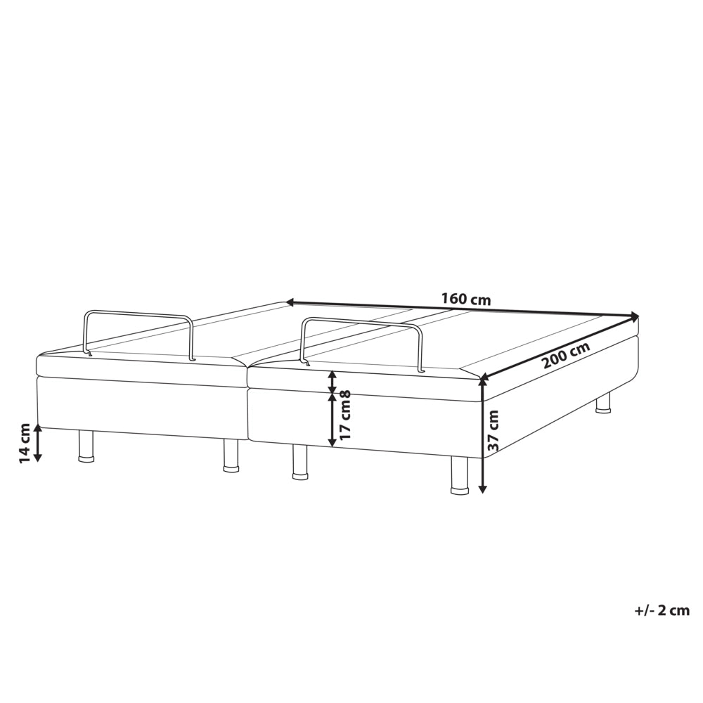 Letto elettrico matrimoniale tessuto beige chiaro  regolabile con telecomando senza testiera 160x200 cm stile moderno