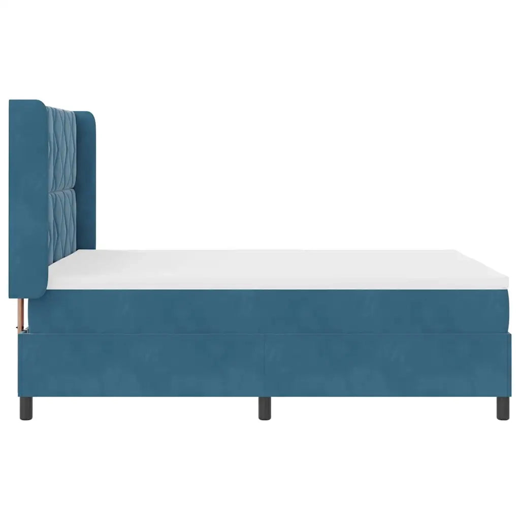 Letto a molle con testiera Blu 140 x 200 cm Velluto 3342066