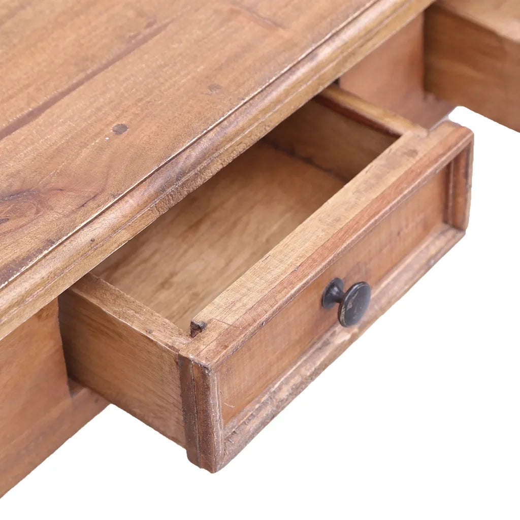 Scrivania con Cassetti 117x57x75 cm in Legno Massello di Mogano