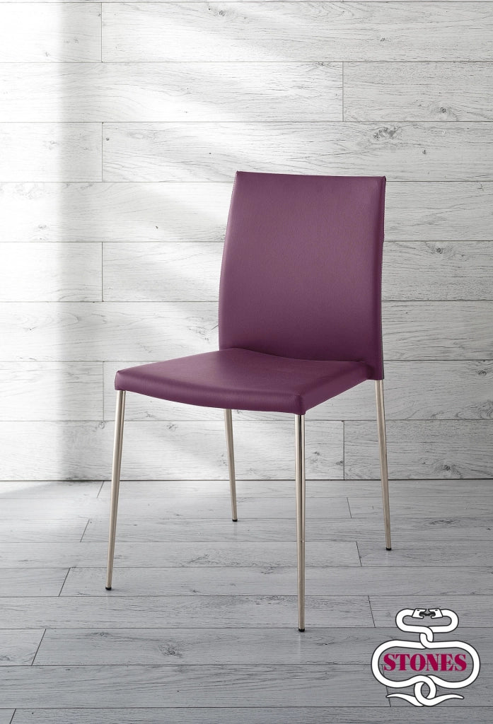 4x Sedia in similpelle viola 41,5x485h cm