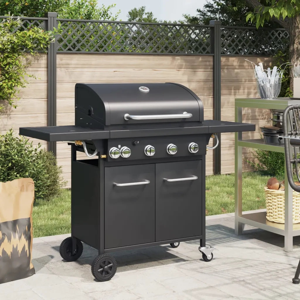 Griglia Barbecue a Gas con 5 Bruciatori Nero in Acciaio CFW2386422