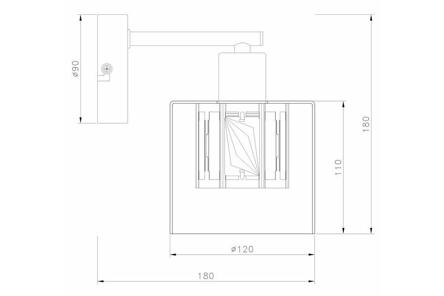 Applique Elmo cromo doppio vetro decorativa 1xE14 40W Reality