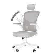 Sedia da ufficio - HAMLODY Poltrona ergonomica con braccioli 2D, altezza poggiatesta supporto lombare schienale regolabile grigio